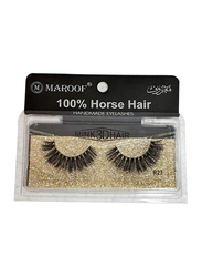 Maroof Mink 3D Hair Handmade Eyelashes, R27 Black, Black